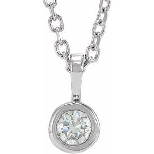 Bezel-Set Solitaire Necklace or Pendant