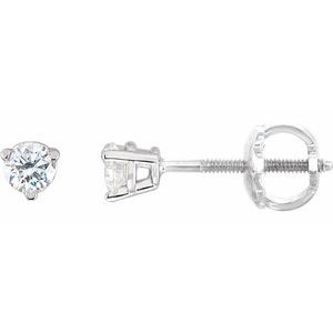 Round 3-Prong Stud Earrings