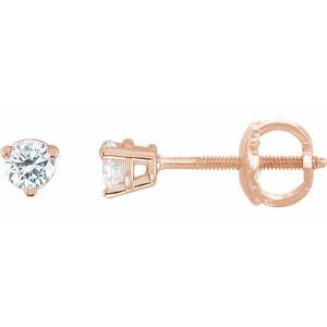 Round 3-Prong Stud Earrings