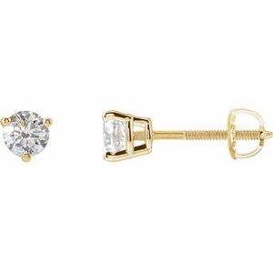 Round 3-Prong Stud Earrings