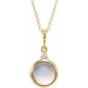 Cabochon Bezel-Set Necklace or Pendant