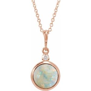 Cabochon Bezel-Set Necklace or Pendant