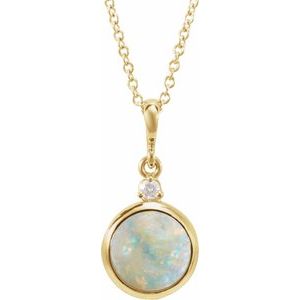 Cabochon Bezel-Set Necklace or Pendant