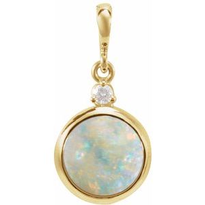 Cabochon Bezel-Set Necklace or Pendant