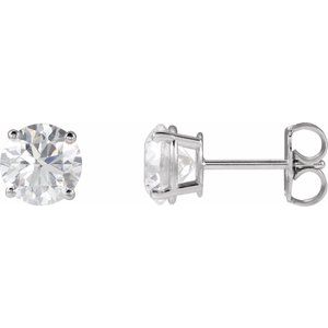 Round 4-Prong Lightweight Stud Earrings