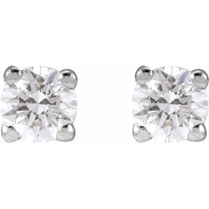 Round 4-Prong Lightweight Stud Earrings - Image 2