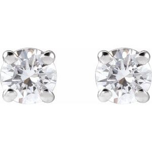 Round 4-Prong Lightweight Stud Earrings - Image 2