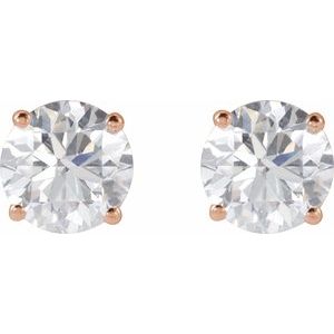 Round 4-Prong Lightweight Stud Earrings - Image 2