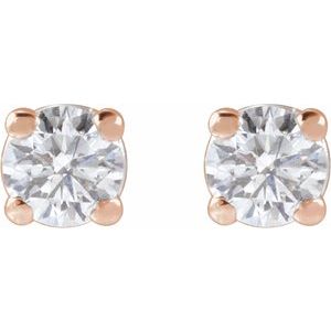 Round 4-Prong Lightweight Stud Earrings - Image 2