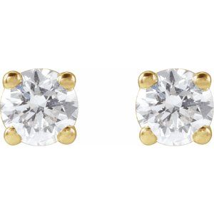 Round 4-Prong Lightweight Stud Earrings - Image 2