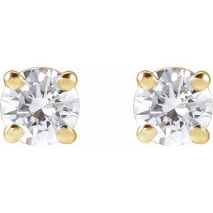 Round 4-Prong Lightweight Stud Earrings - Image 2
