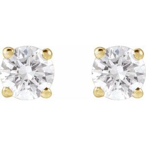 Round 4-Prong Lightweight Stud Earrings - Image 2