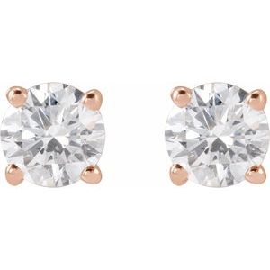 Round 4-Prong Lightweight Stud Earrings - Image 2