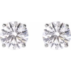 Round 4-Prong Lightweight Stud Earrings - Image 2