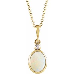 Cabochon Bezel-Set Necklace or Pendant