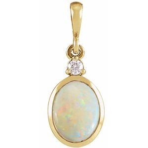 Cabochon Bezel-Set Necklace or Pendant