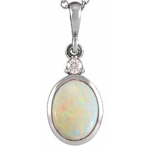 Cabochon Bezel-Set Necklace or Pendant
