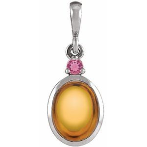 Cabochon Bezel-Set Necklace or Pendant