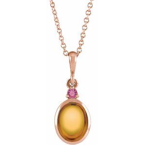 Cabochon Bezel-Set Necklace or Pendant