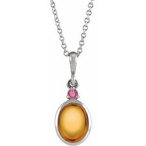 Cabochon Bezel-Set Necklace or Pendant