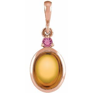 Cabochon Bezel-Set Necklace or Pendant