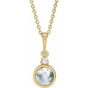 Cabochon Bezel-Set Necklace or Pendant
