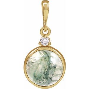 Cabochon Bezel-Set Necklace or Pendant