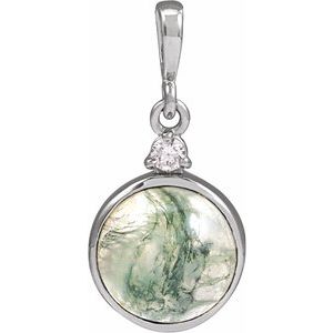 Cabochon Bezel-Set Necklace or Pendant