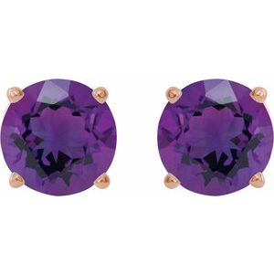Round 4-Prong Lightweight Stud Earrings - Image 2