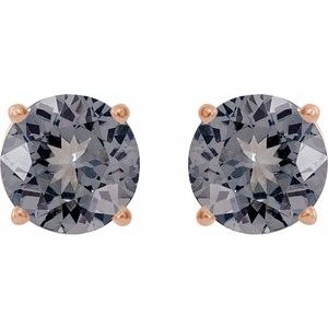 Round 4-Prong Lightweight Stud Earrings - Image 2