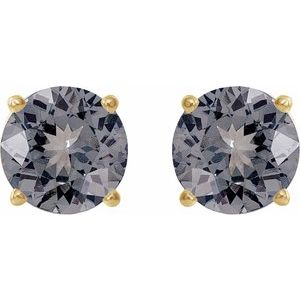 Round 4-Prong Lightweight Stud Earrings - Image 2