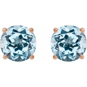 Round 4-Prong Lightweight Stud Earrings - Image 2