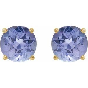 Round 4-Prong Lightweight Stud Earrings - Image 2