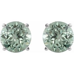 Round 4-Prong Lightweight Stud Earrings - Image 2