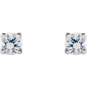 Round 4-Prong Lightweight Stud Earrings - Image 2