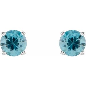 Round 4-Prong Lightweight Stud Earrings - Image 2