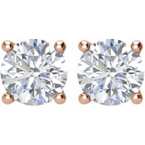 Round 4-Prong Lightweight Stud Earrings - Image 2