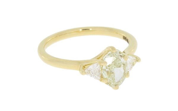 Yellow Gold Trillion Diamond Engagement Ring – Portfolio