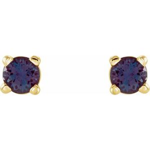 Round 4-Prong Lightweight Stud Earrings - Image 2
