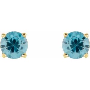 Round 4-Prong Lightweight Stud Earrings - Image 2