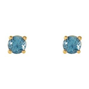 Round 4-Prong Lightweight Stud Earrings - Image 2