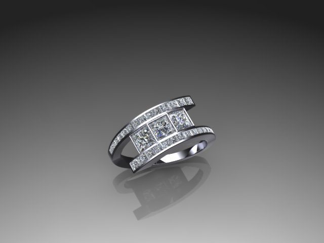 Contemporary bypass diamond ring