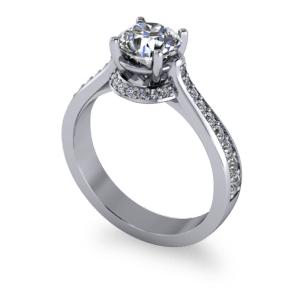 Illusion halo diamond ring