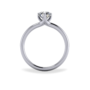 Contemporary three claw diamond ring