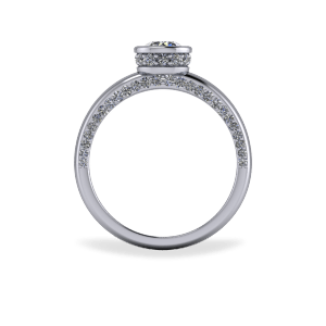 Encrusted bezel set engagement ring
