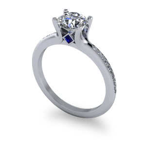 Diamond ring with hidden sapphire