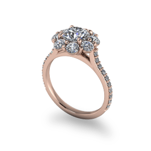 Rose Gold Traditional vintage halo engagement ring
