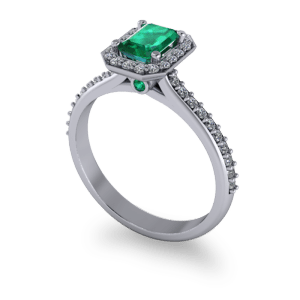 Beautiful emerald halo ring