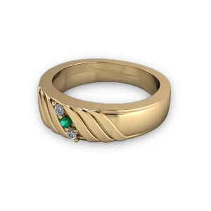 Yellow gold band with wrap detail