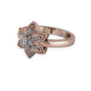 floral, petal, engagement ring, diamond, rose gold